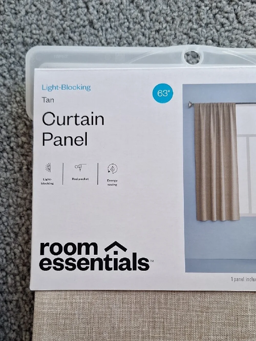 Room Essentials Tan Heathered Light-Blocking Curtain Panels